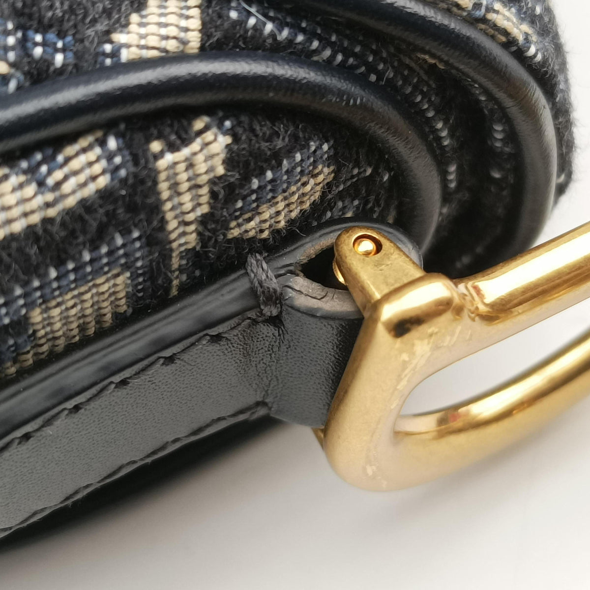 Saddle Navy Jacquard × Leather 28-MA-1220 IC Chipサドル ネイビー ジャガード×レザー 28-MA-1220 ICチップ