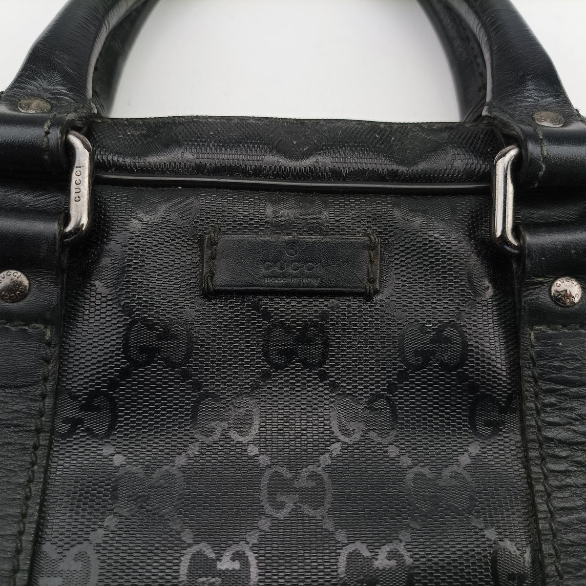 GG Imprime Briefcase Black PVC coated canvas 201480 B011081594GGインプリメ ブリーフケース ブラック PVCコーティングキャンバス 201480 B011081594