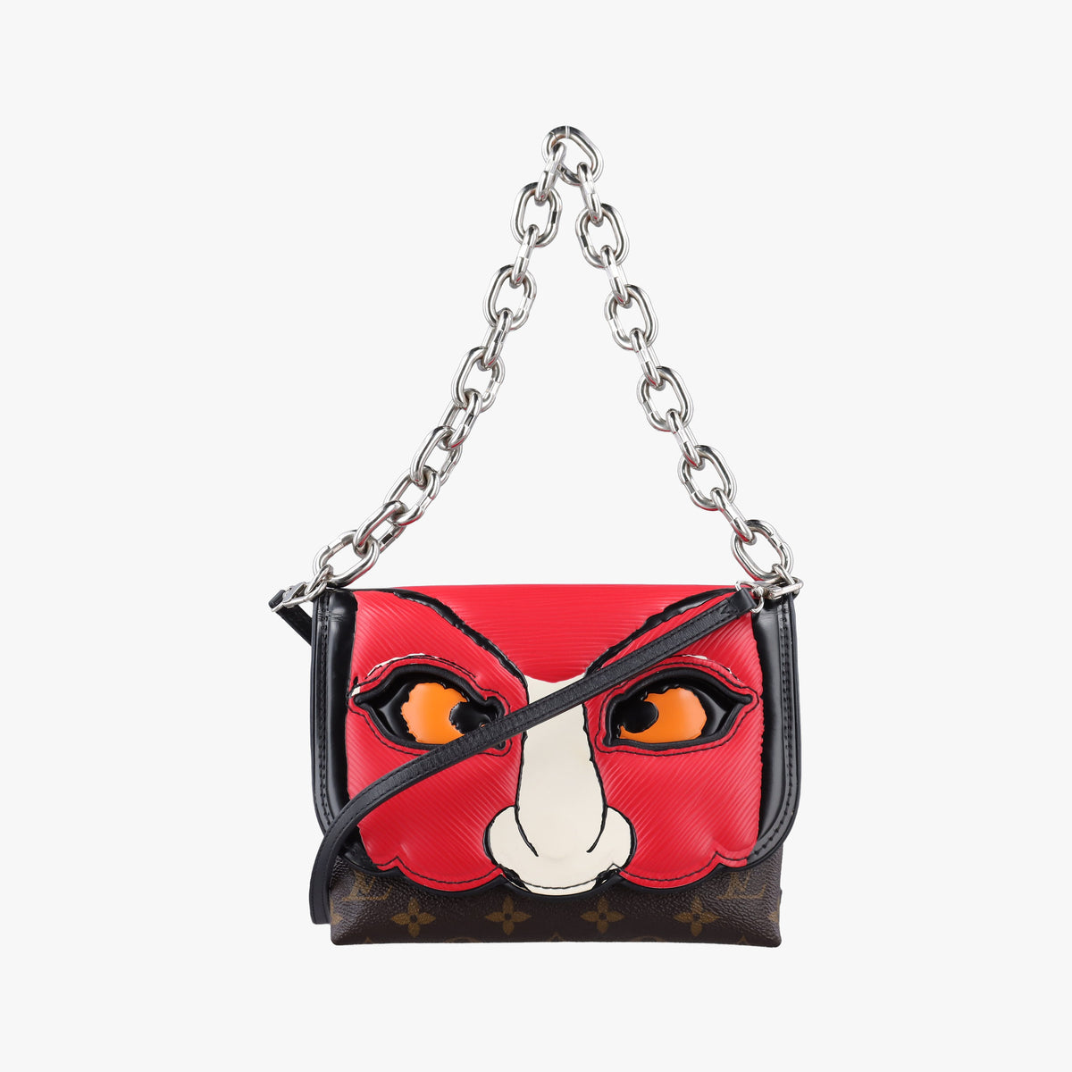 Pochette Kabuki Mask Red × Brown Monogram Canvas × Epi Leather M43527 DU3177 IC Chipポシェット カブキ マスク カブキマスクプリント / レッド × ブラウン モノグラムキャンバス × エピレザー M43527 DU3177 ICチップ