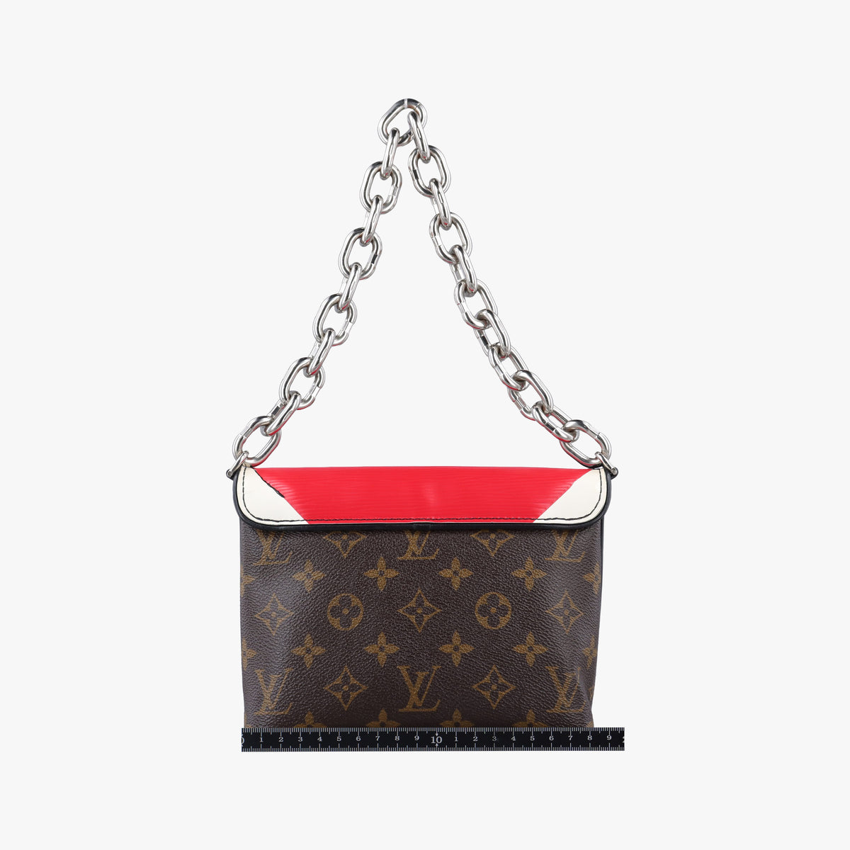 Pochette Kabuki Mask Red × Brown Monogram Canvas × Epi Leather M43527 DU3177 IC Chipポシェット カブキ マスク カブキマスクプリント / レッド × ブラウン モノグラムキャンバス × エピレザー M43527 DU3177 ICチップ