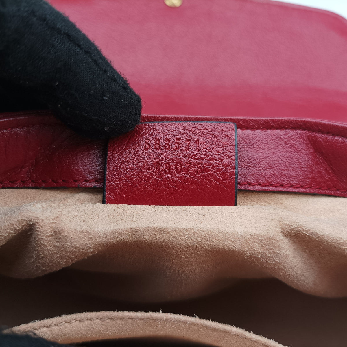GG Marmont Black×Red Leather 583571 I028671022GGマーモント ブラック×レッド レザー 583571 I028671022