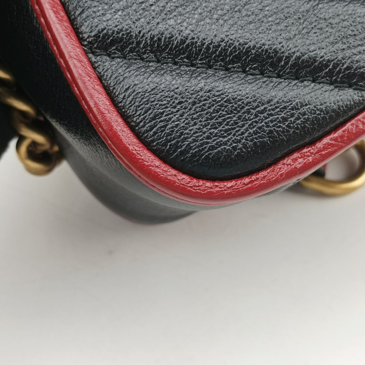 GG Marmont Black×Red Leather 583571 I028671022GGマーモント ブラック×レッド レザー 583571 I028671022