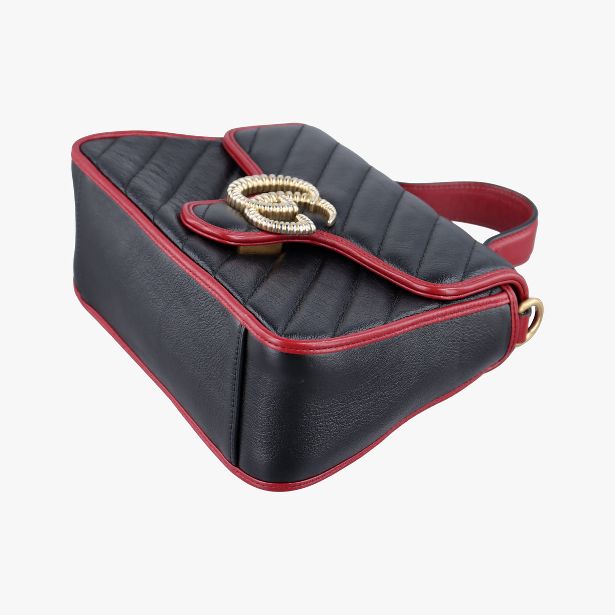 GG Marmont Black×Red Leather 583571 I028671022GGマーモント ブラック×レッド レザー 583571 I028671022