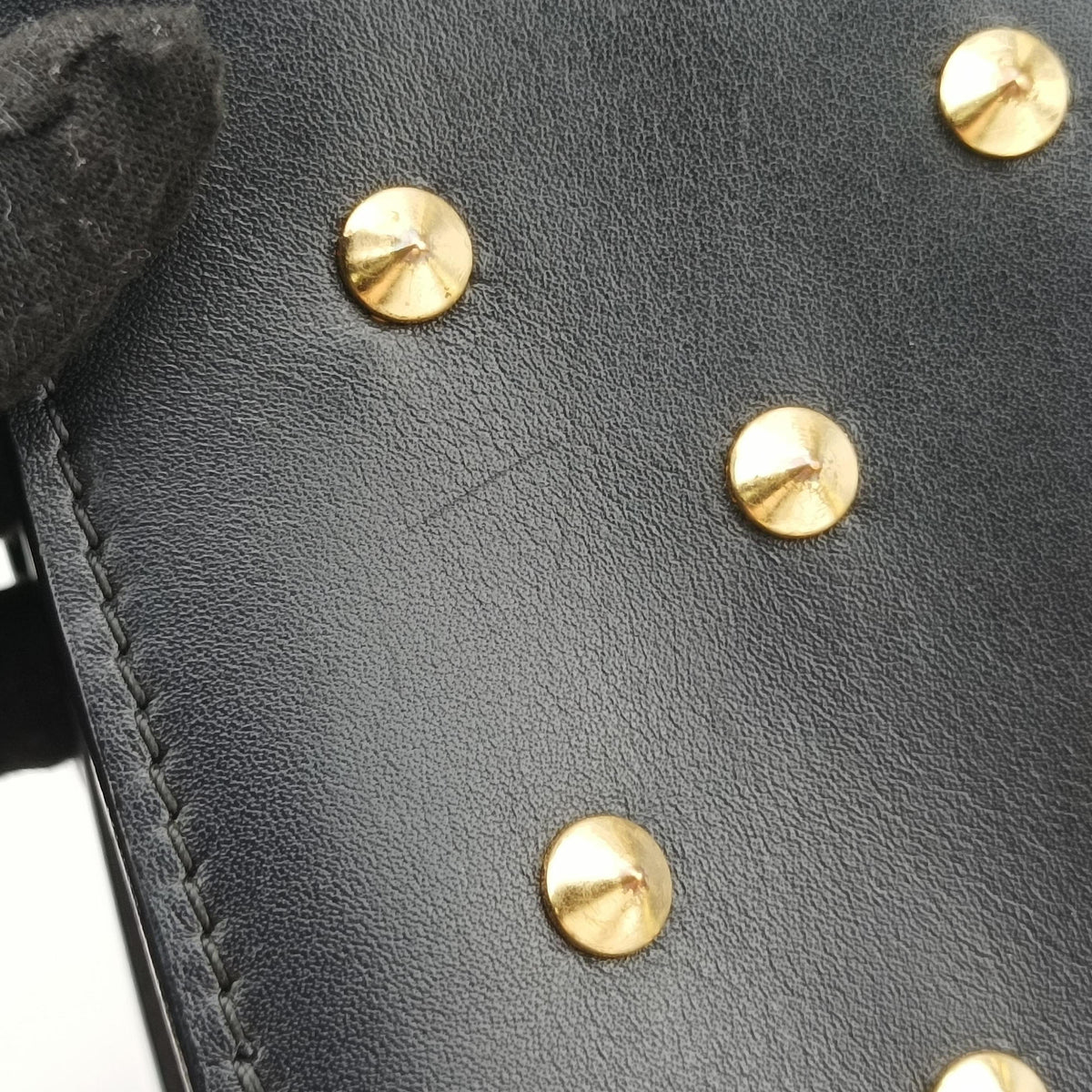 Studded Skull Padlock Black Leather 544483.344016スタッズ スカル パドロック ブラック レザー 544483.344016