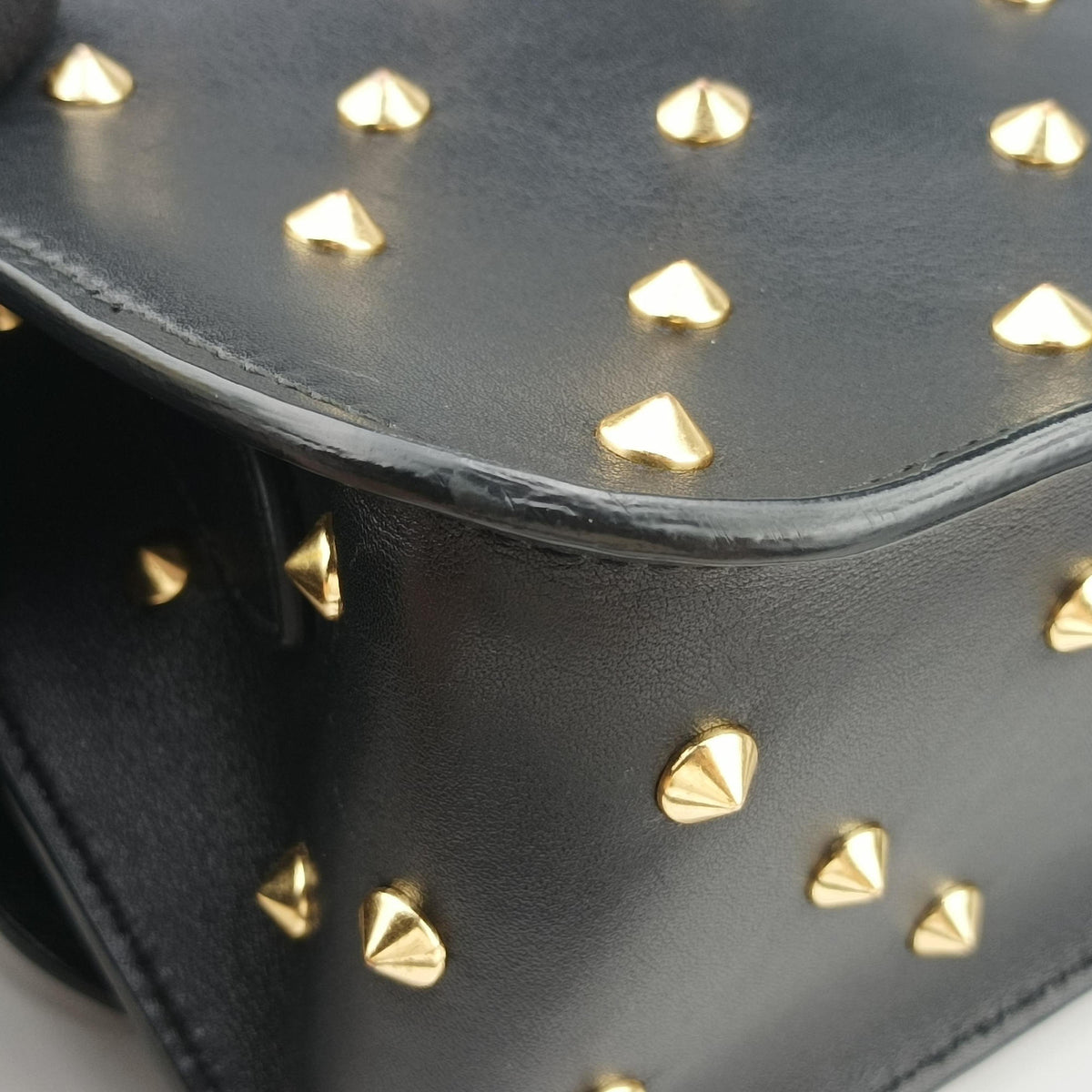 Studded Skull Padlock Black Leather 544483.344016スタッズ スカル パドロック ブラック レザー 544483.344016