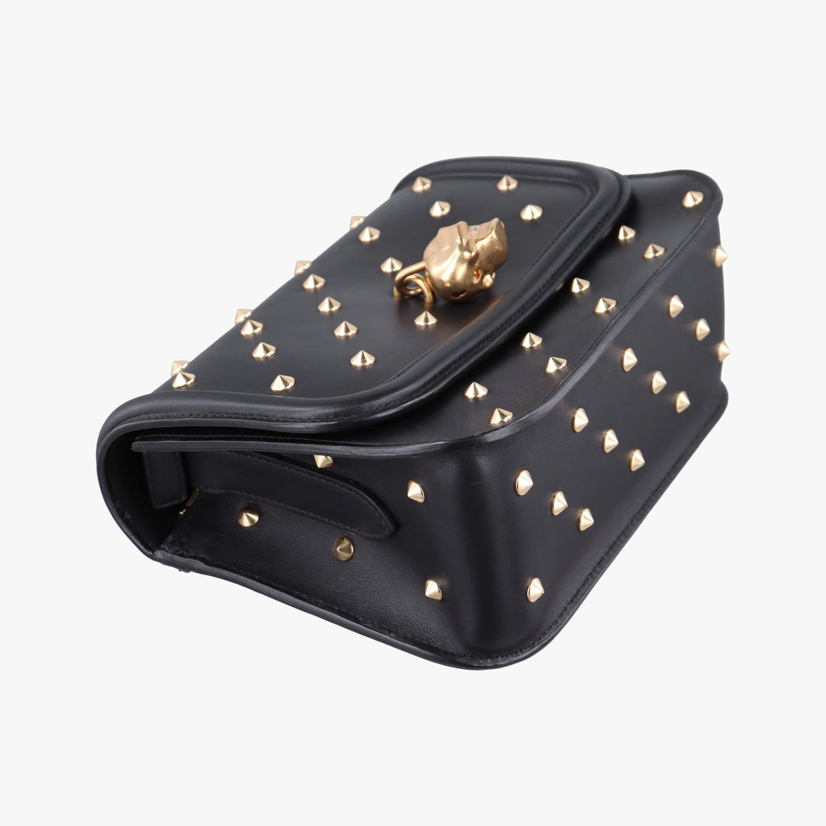 Studded Skull Padlock Black Leather 544483.344016スタッズ スカル パドロック ブラック レザー 544483.344016