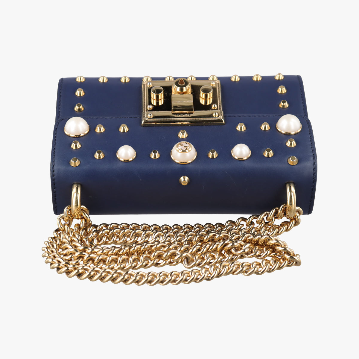 Padlock Navy Leather 432182 G021580443パドロック ネイビー レザー 432182 G021580443