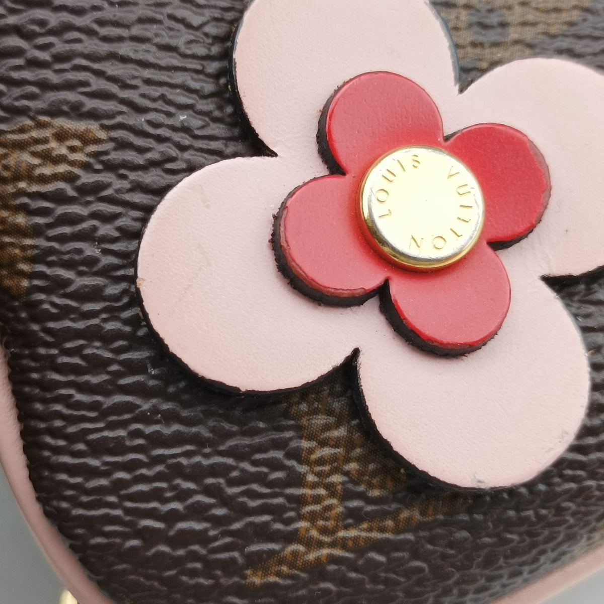 Pochette Double Zip Brown x Pink x Red Monogram canvas M63905 GI0179 IC Chipポシェットドゥーブルジップ ブラウン×ピンク×レッド モノグラム キャンバス M63905 GI0179 ICチップ