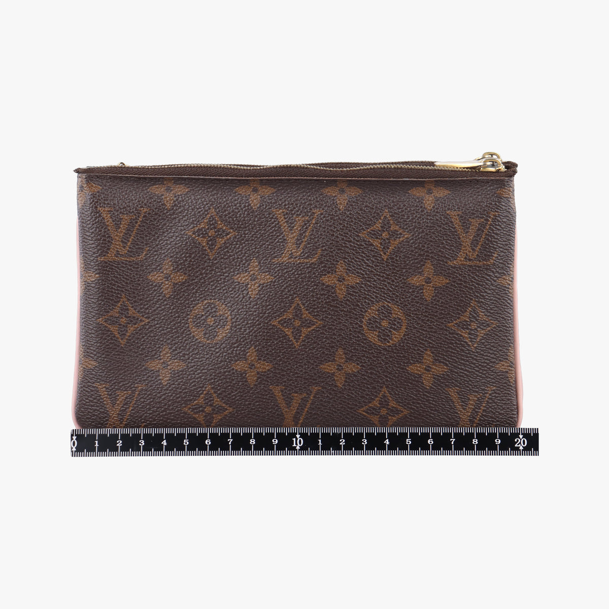 Pochette Double Zip Brown x Pink x Red Monogram canvas M63905 GI0179 IC Chipポシェットドゥーブルジップ ブラウン×ピンク×レッド モノグラム キャンバス M63905 GI0179 ICチップ