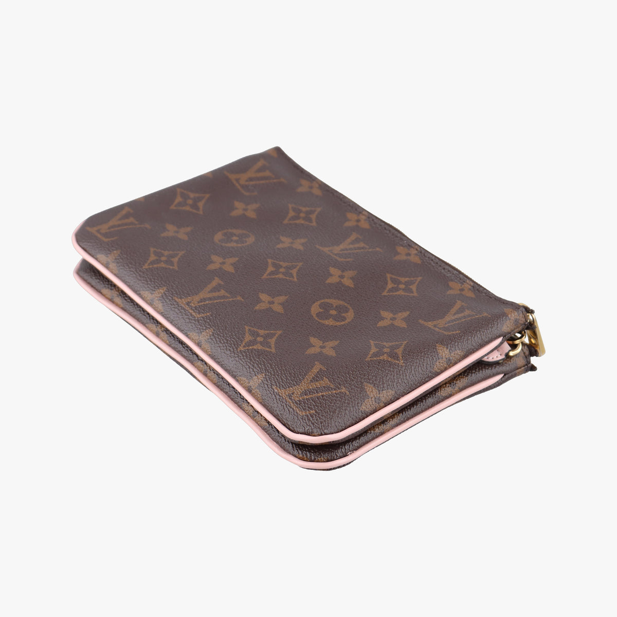 Pochette Double Zip Brown x Pink x Red Monogram canvas M63905 GI0179 IC Chipポシェットドゥーブルジップ ブラウン×ピンク×レッド モノグラム キャンバス M63905 GI0179 ICチップ