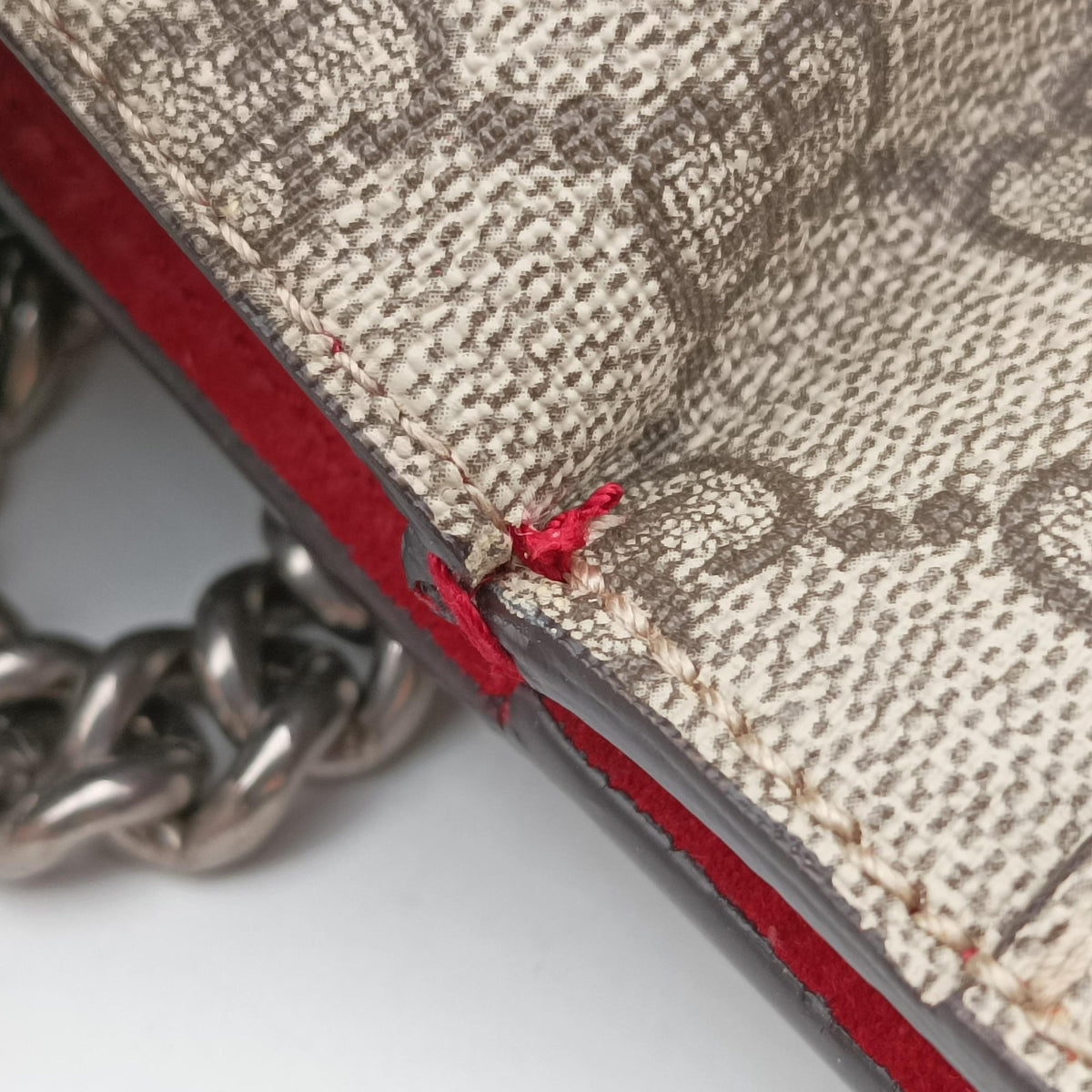 Dionysus beige×red PVC coated canvas × suede 421970 D019918458ディオニュソス ベージュ×レッド PVCコーティングキャンバス × スエード 421970 D019918458