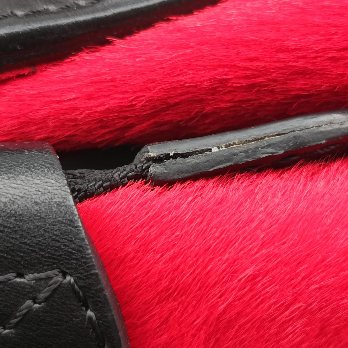 Luggage Mini Shopper Black×Blue×Red Leather×Ponyhair U-GA-0123ラゲージミニショッパー ブラック×ブルー×レッド レザー×ハラコ U-GA-0123