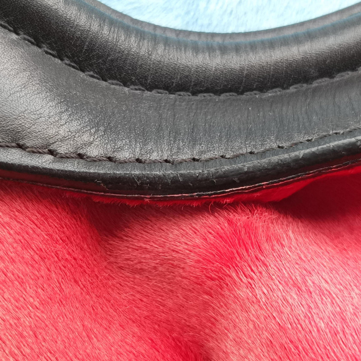 Luggage Mini Shopper Black×Blue×Red Leather×Ponyhair U-GA-0123ラゲージミニショッパー ブラック×ブルー×レッド レザー×ハラコ U-GA-0123