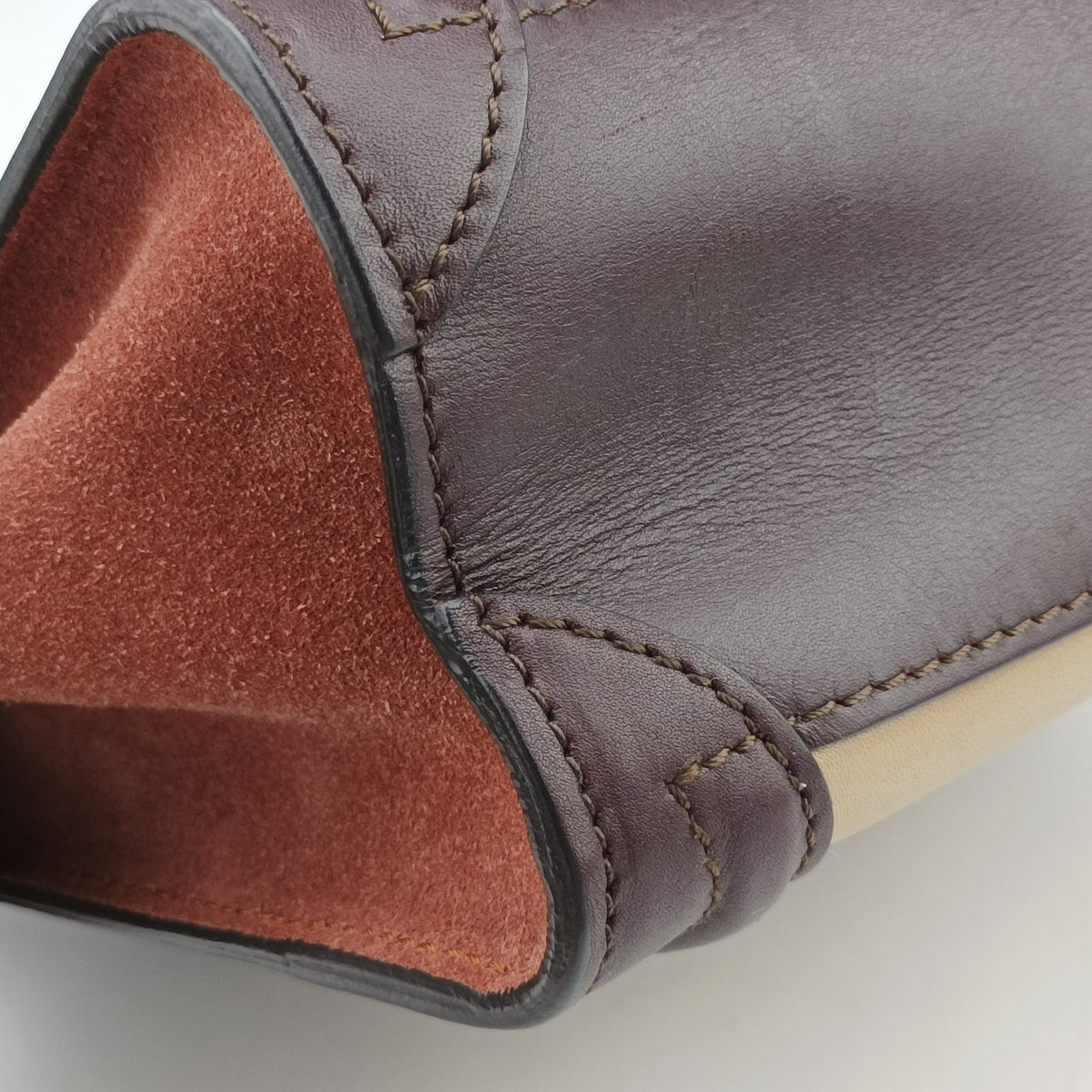luggage nano shopper Beige×brown Leather×Suede S-CU-0122ラゲージナノショッパー ベージュ×ブラウン レザー×スエード S-CU-0122