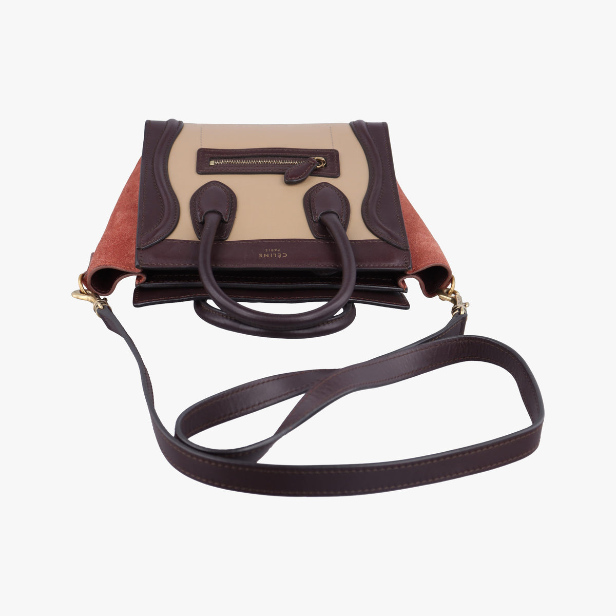 luggage nano shopper Beige×brown Leather×Suede S-CU-0122ラゲージナノショッパー ベージュ×ブラウン レザー×スエード S-CU-0122