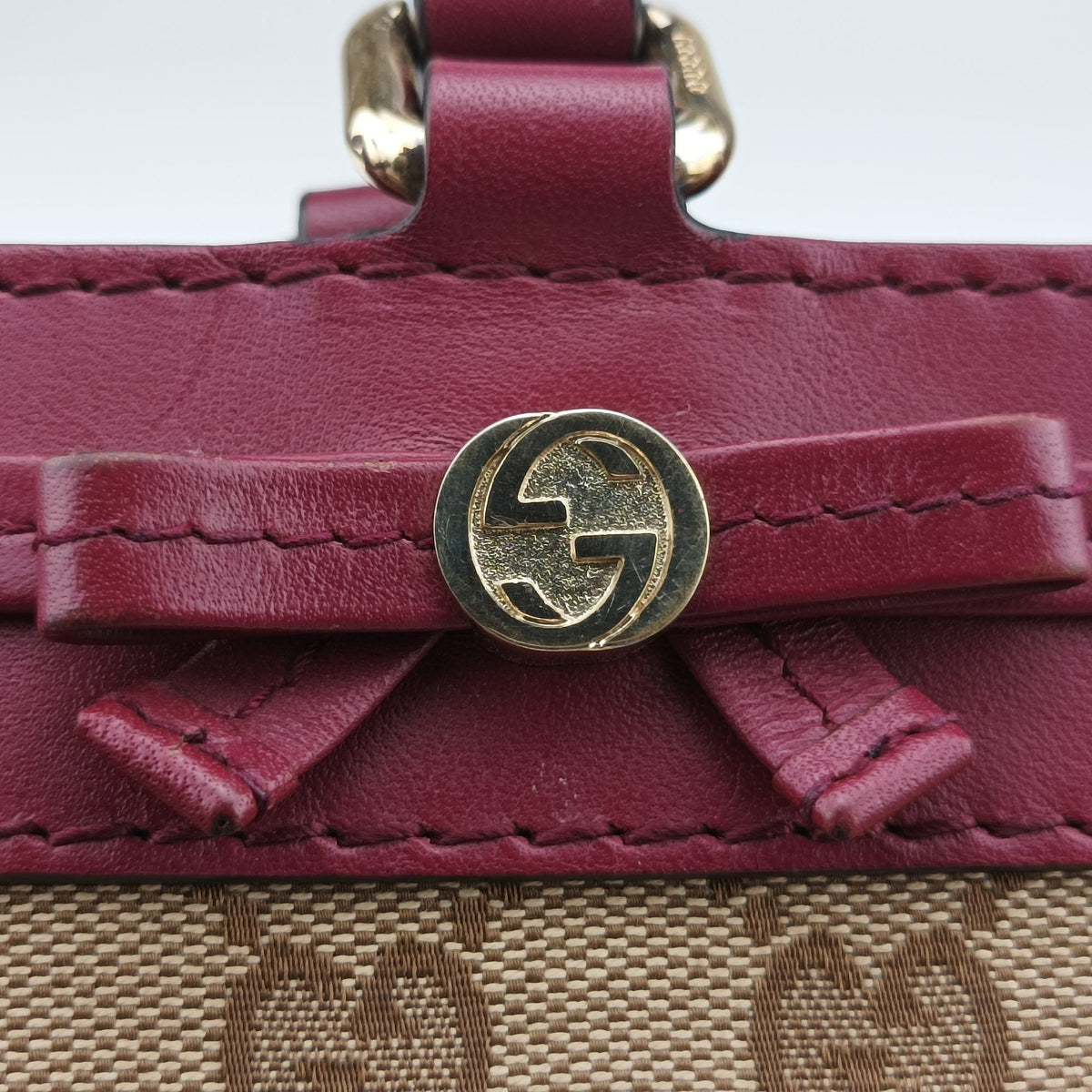 Guccissima Mayfair beige×rose red canvas×leather 257063 I9390936グッチシマ メイフェア ベージュ×ローズレッド キャンバス×レザー 257063 I9390936