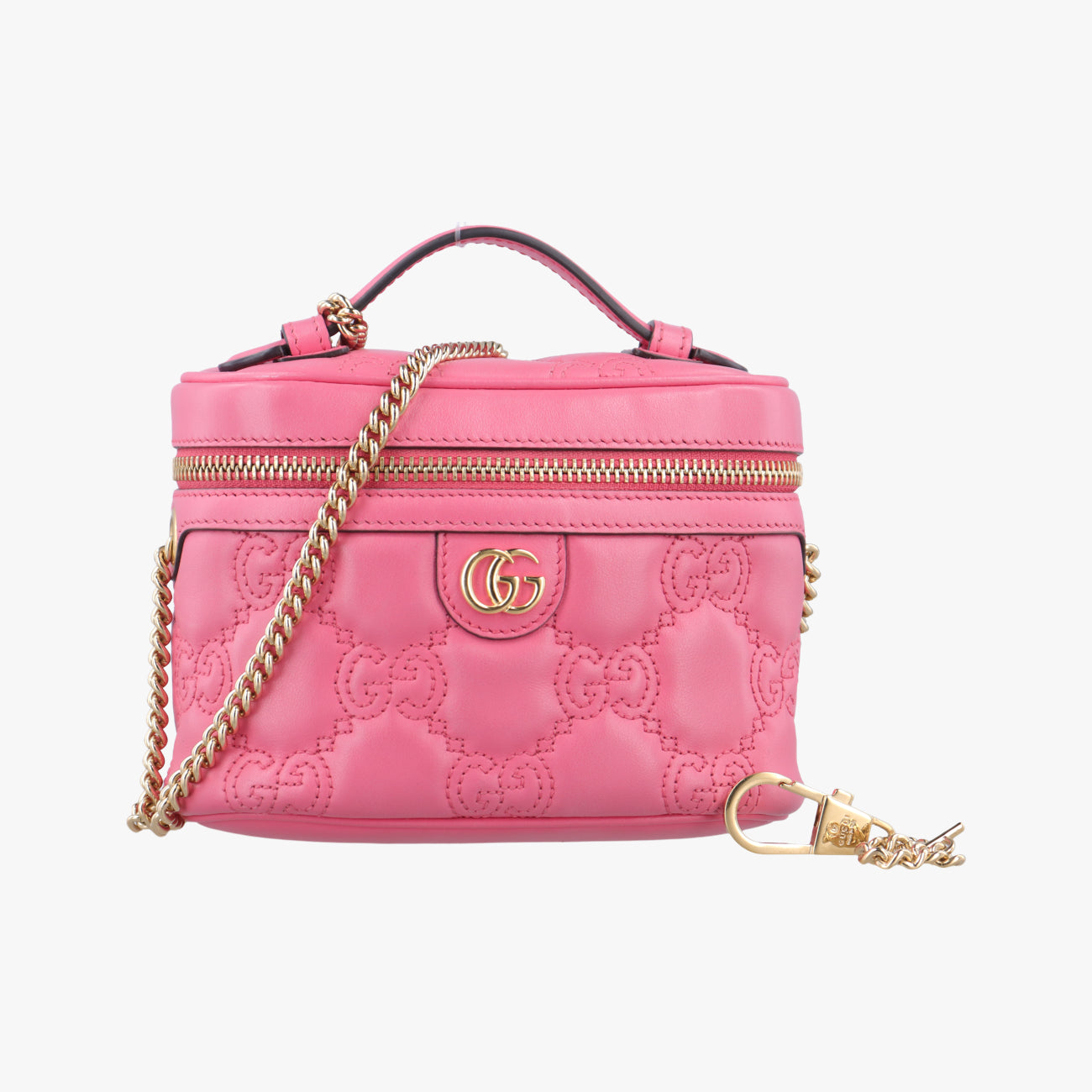 GG MatelassePinkLeather723770GGマトラッセ ミニピンクレザー723770