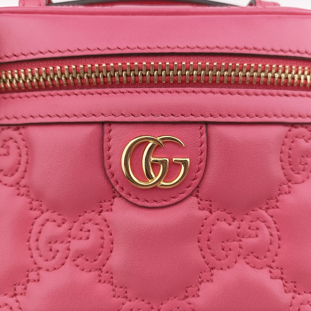 GG MatelassePinkLeather723770GGマトラッセ ミニピンクレザー723770
