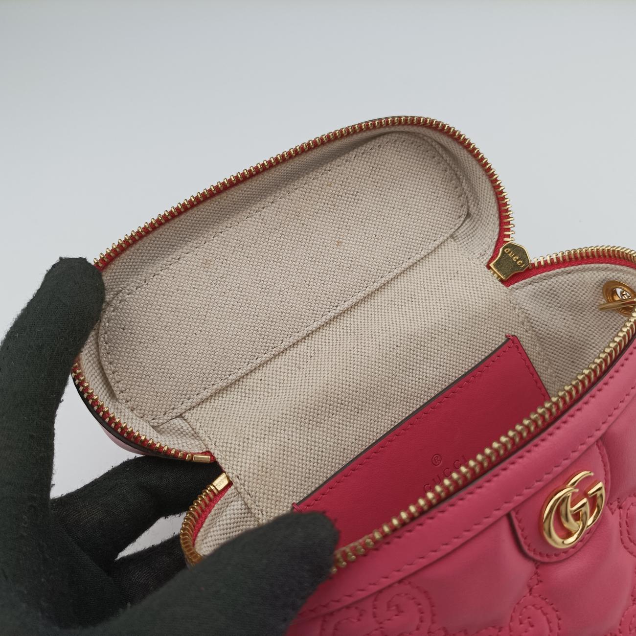 GG MatelassePinkLeather723770GGマトラッセ ミニピンクレザー723770