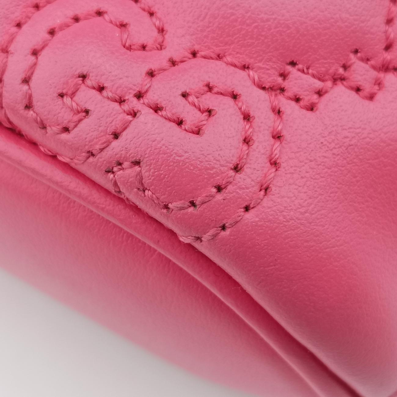 GG MatelassePinkLeather723770GGマトラッセ ミニピンクレザー723770