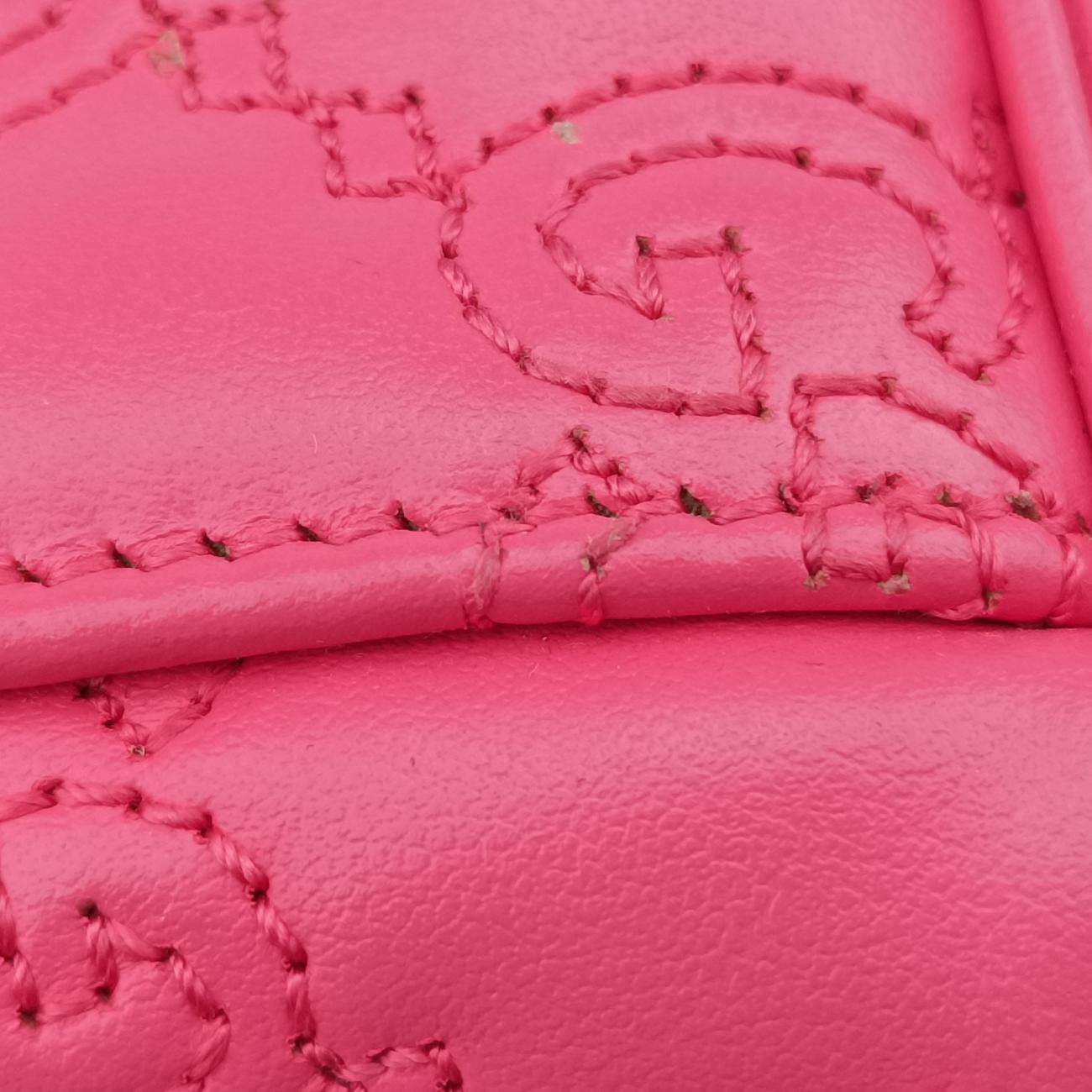 GG MatelassePinkLeather723770GGマトラッセ ミニピンクレザー723770