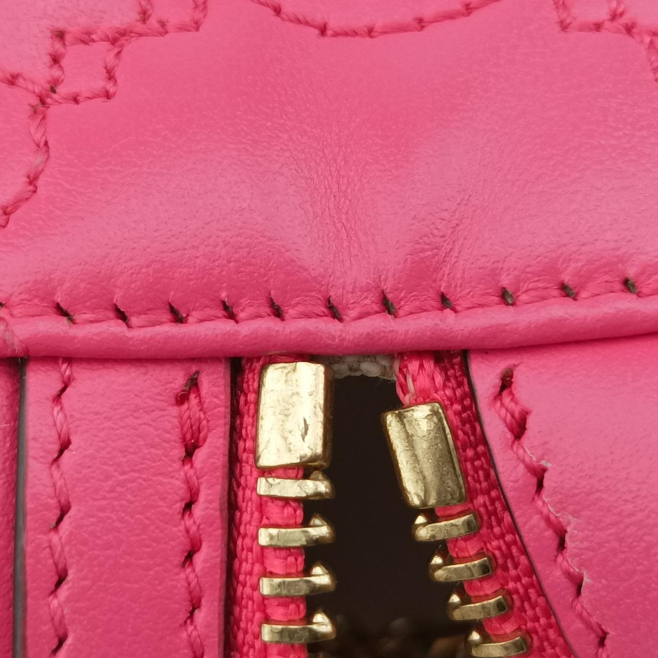 GG MatelassePinkLeather723770GGマトラッセ ミニピンクレザー723770