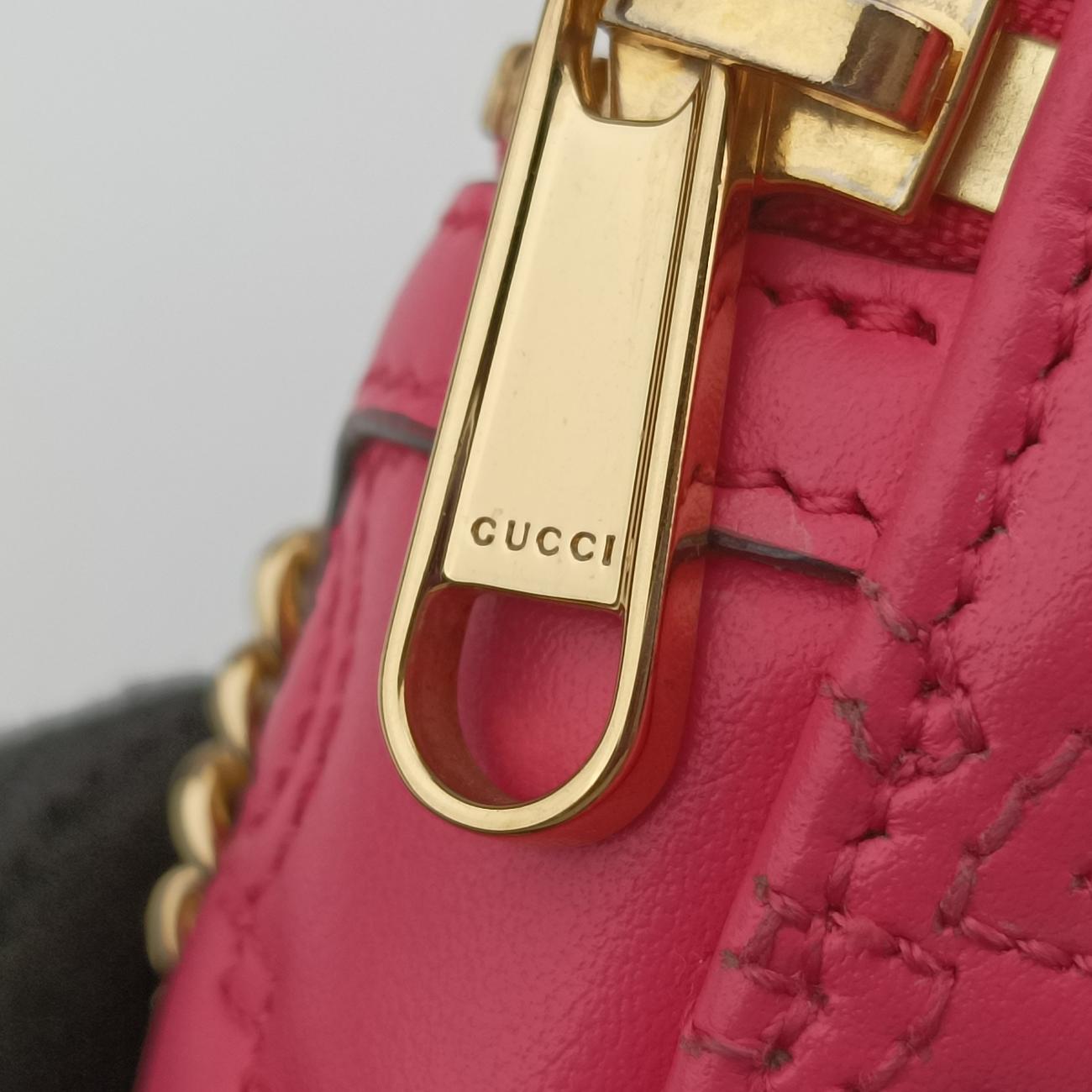 GG MatelassePinkLeather723770GGマトラッセ ミニピンクレザー723770