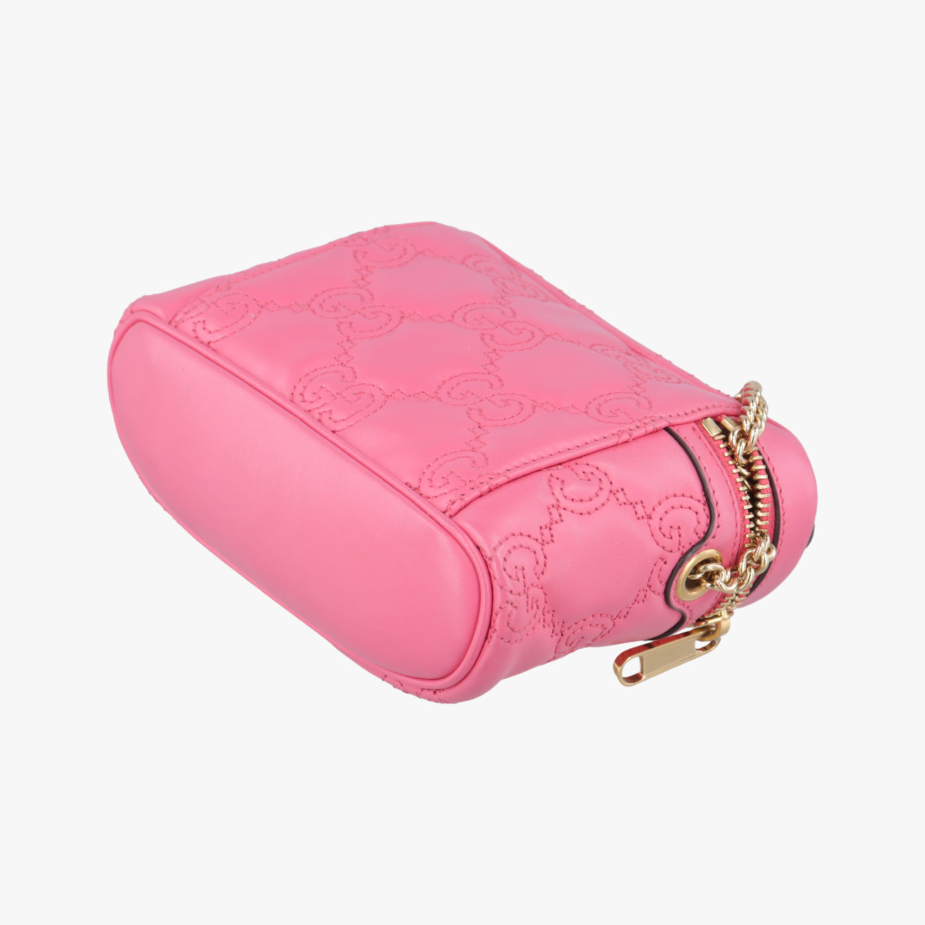 GG MatelassePinkLeather723770GGマトラッセ ミニピンクレザー723770