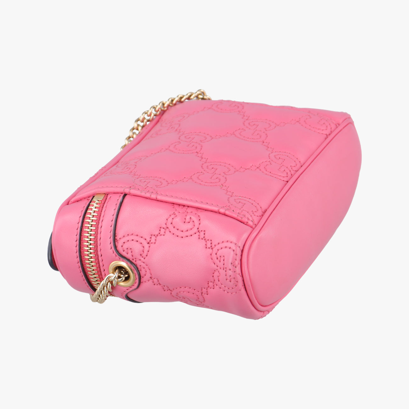 GG MatelassePinkLeather723770GGマトラッセ ミニピンクレザー723770