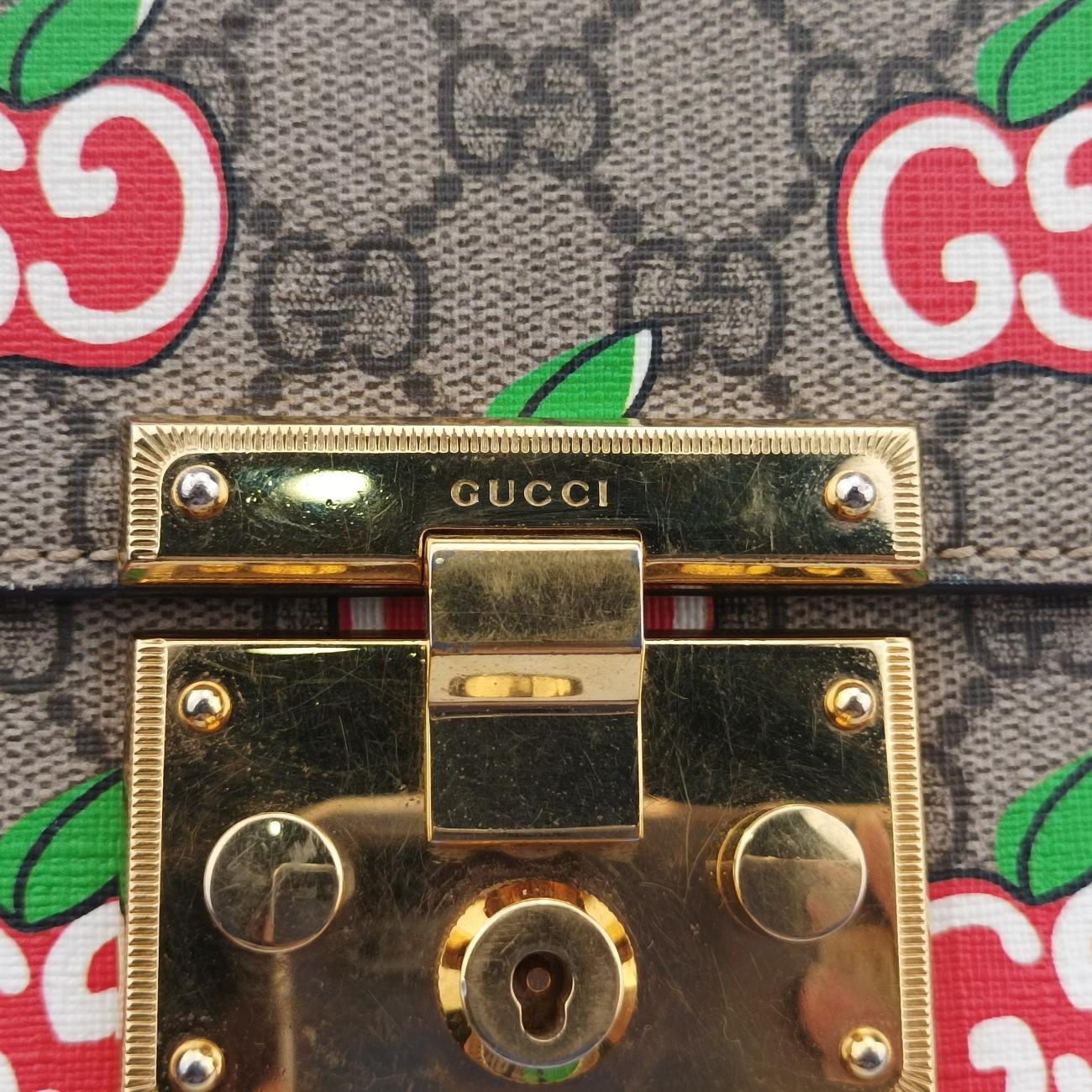 Padlock GG apple printMulticolourPVC coated canvas409487I033549441パドロック GGアップルプリントマルチカラーPVCコーティングキャンバス409487I033549441