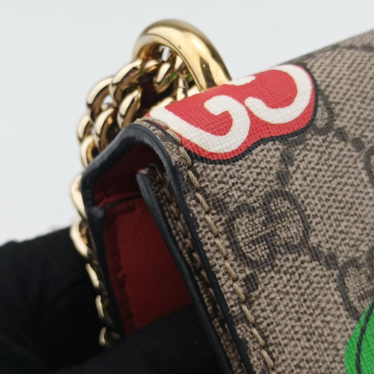 Padlock GG apple printMulticolourPVC coated canvas409487I033549441パドロック GGアップルプリントマルチカラーPVCコーティングキャンバス409487I033549441