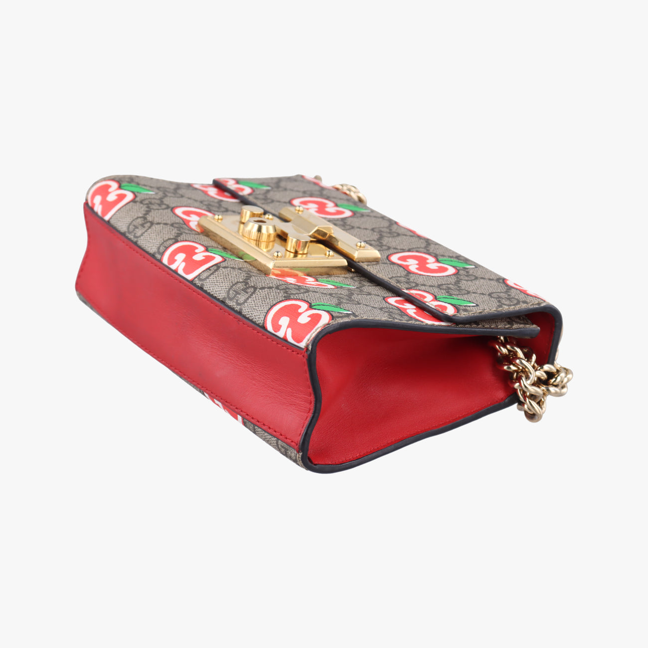 Padlock GG apple printMulticolourPVC coated canvas409487I033549441パドロック GGアップルプリントマルチカラーPVCコーティングキャンバス409487I033549441