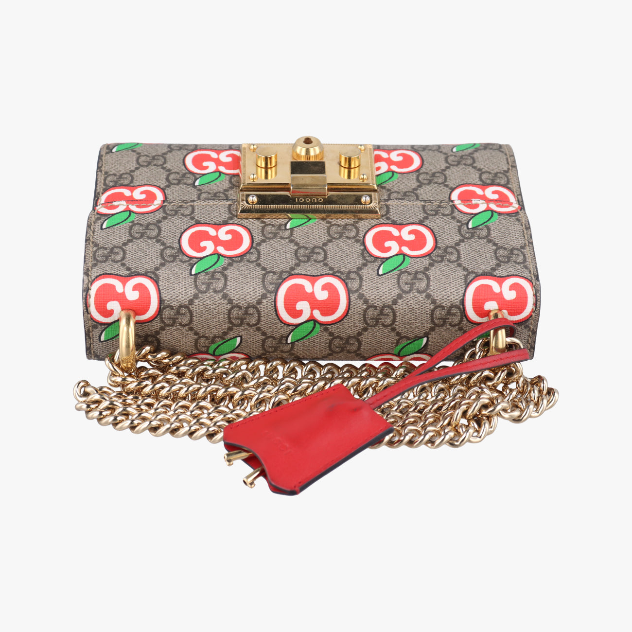 Padlock GG apple printMulticolourPVC coated canvas409487I033549441パドロック GGアップルプリントマルチカラーPVCコーティングキャンバス409487I033549441