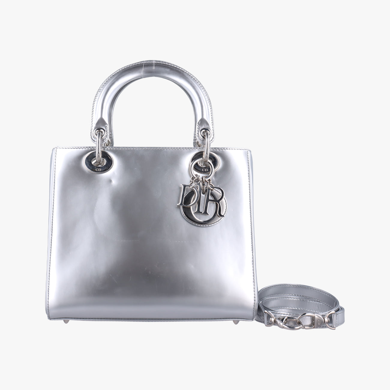 Lady DiorSilverLeather21-MA-1114レディディオールシルバーレザー21-MA-1114