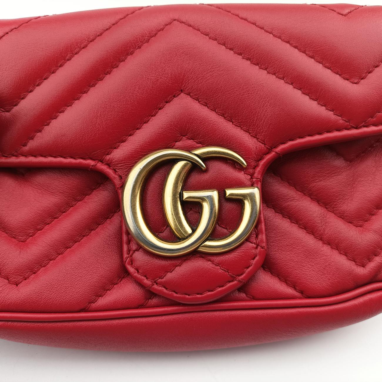 GG MarmontRedLeather476433GGマーモントレッドレザー476433