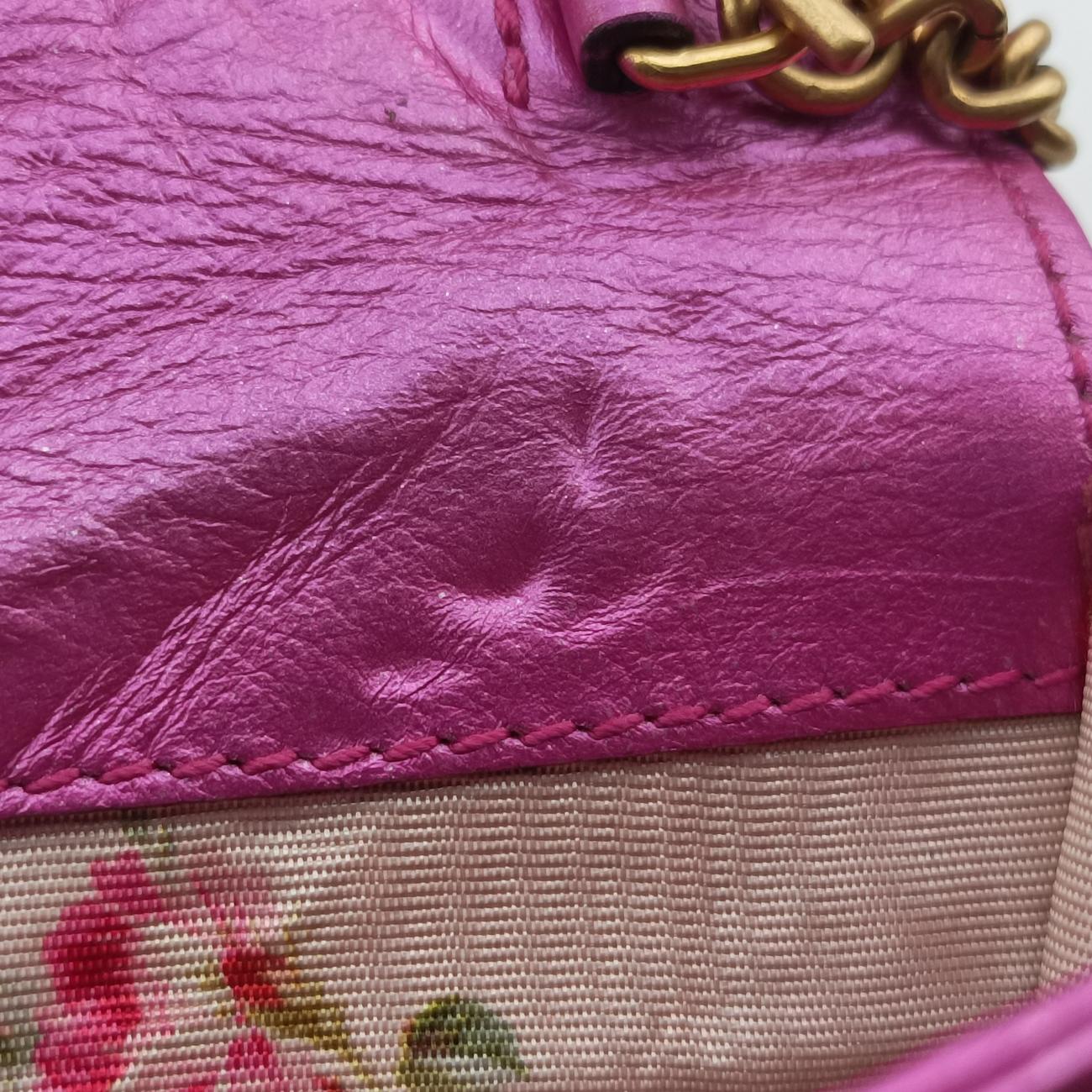 Pochette Heart crystal GG MarmontPinkLeather549880ポシェット ハート クリスタル GGマーモントピンクレザー549880