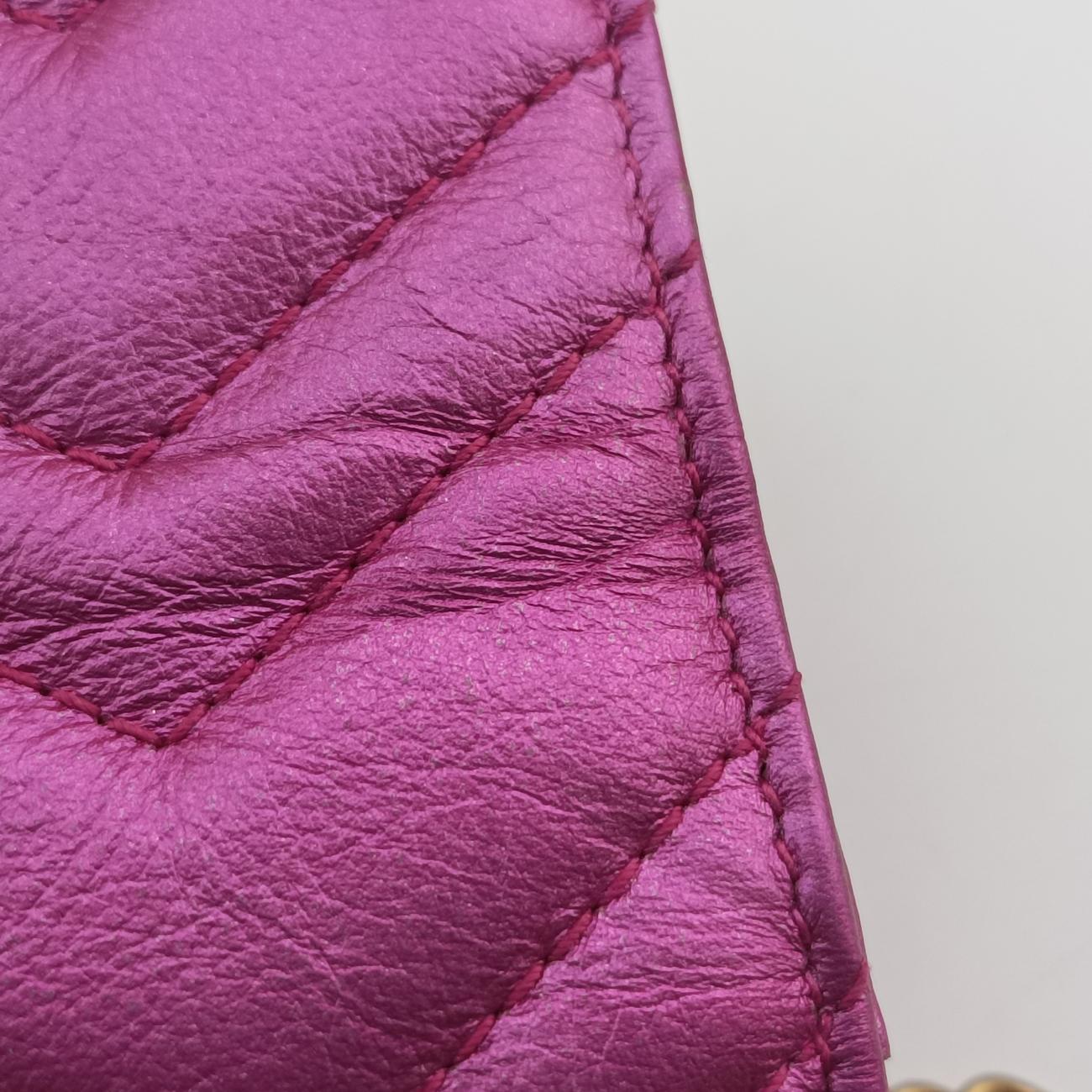 Pochette Heart crystal GG MarmontPinkLeather549880ポシェット ハート クリスタル GGマーモントピンクレザー549880