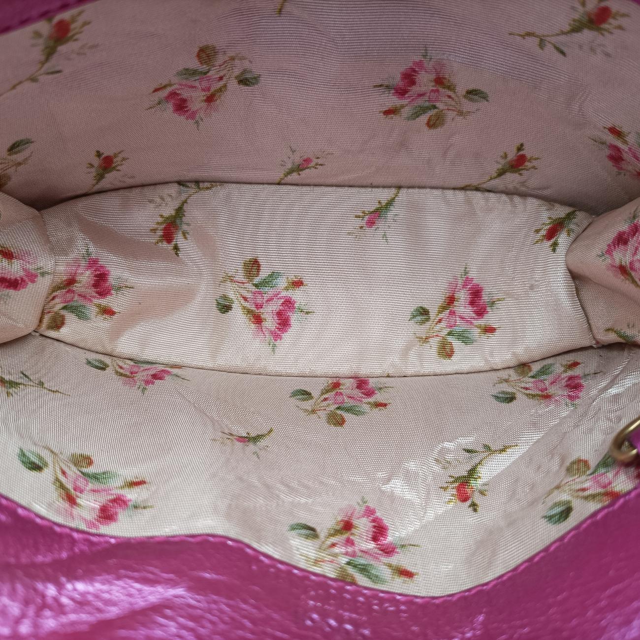 Pochette Heart crystal GG MarmontPinkLeather549880ポシェット ハート クリスタル GGマーモントピンクレザー549880