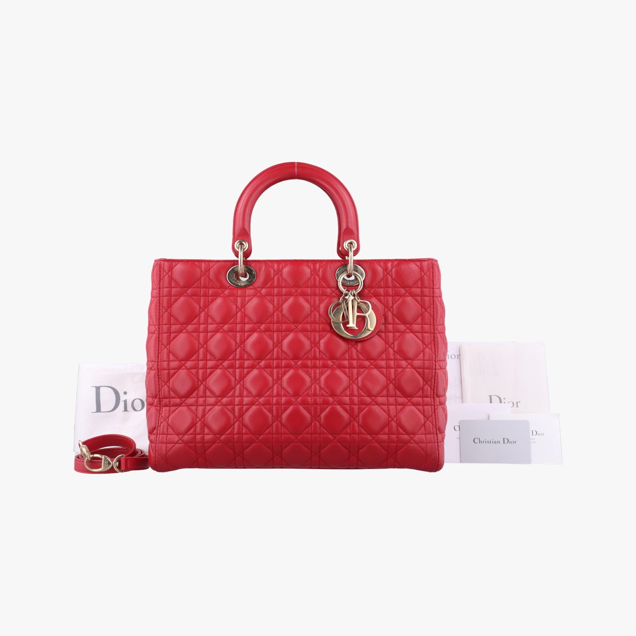 Lady DiorRedlambskin18-MA-1124レディディオールレッドラムスキン18-MA-1124