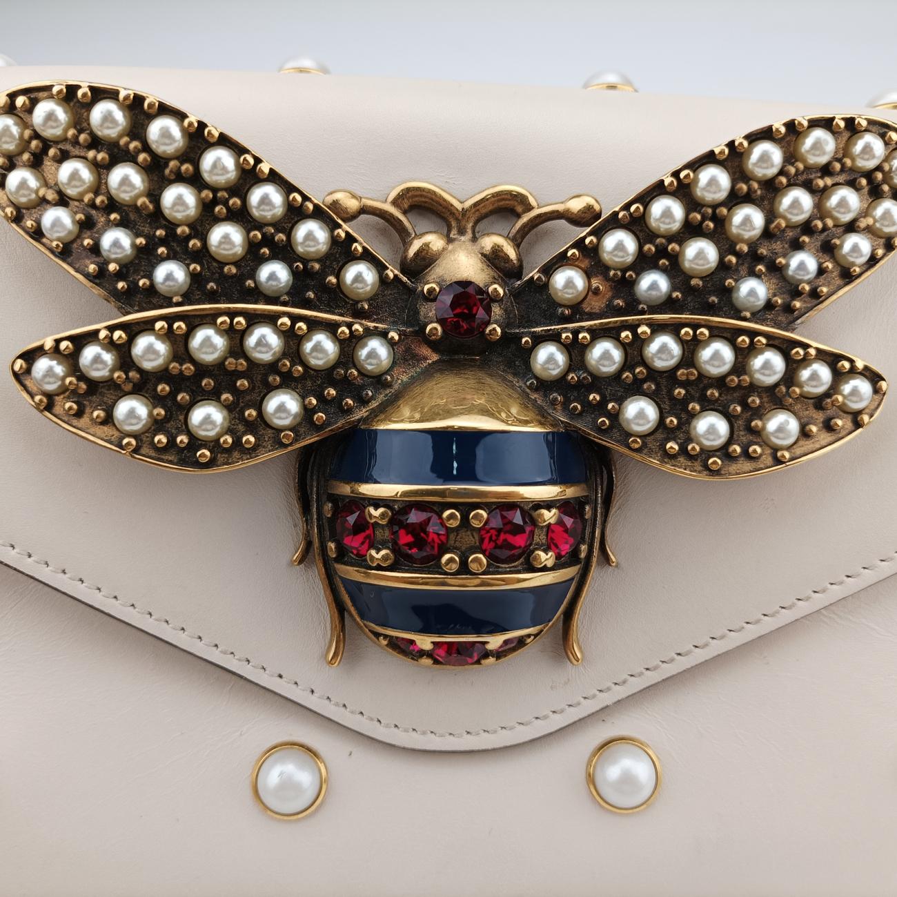Broadway Pearl BeeWhiteLeather453778I023326347ブロードウェイ パール ビーホワイトレザー453778I023326347