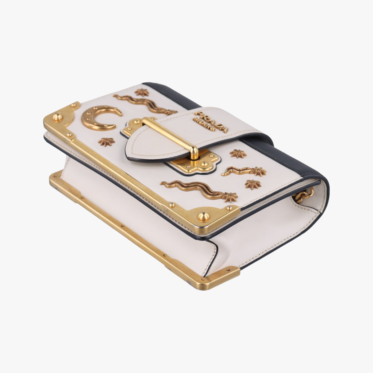 City Calf Astrology CahierWhite / BlackSaffiano leather×Leather25シティカーフ アストロロジー カイエホワイト/ブラックサフィアーノレザー×レザー25