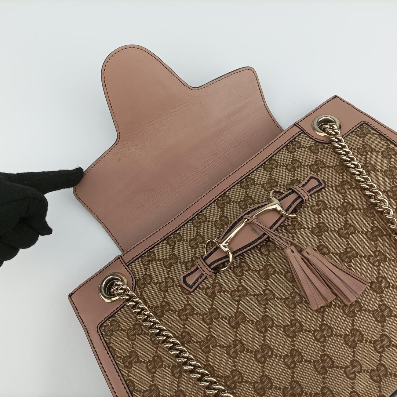 EmilyBeige×BrownFabric x leather295403B012937100エミリーベージュ×ブラウンファブリック×レザー295403B012937100