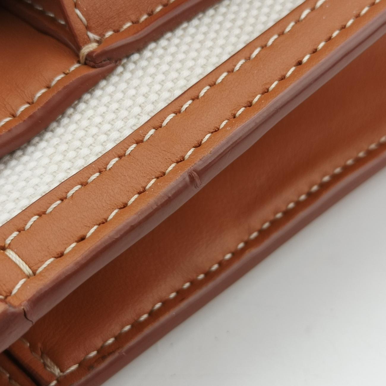 Mini Pocket BagBeige x WhiteCanvas x LeatherITTRESRL44SCAミニ ポケットバッグベージュ×ホワイトキャンバス×レザーITTRESRL44SCA