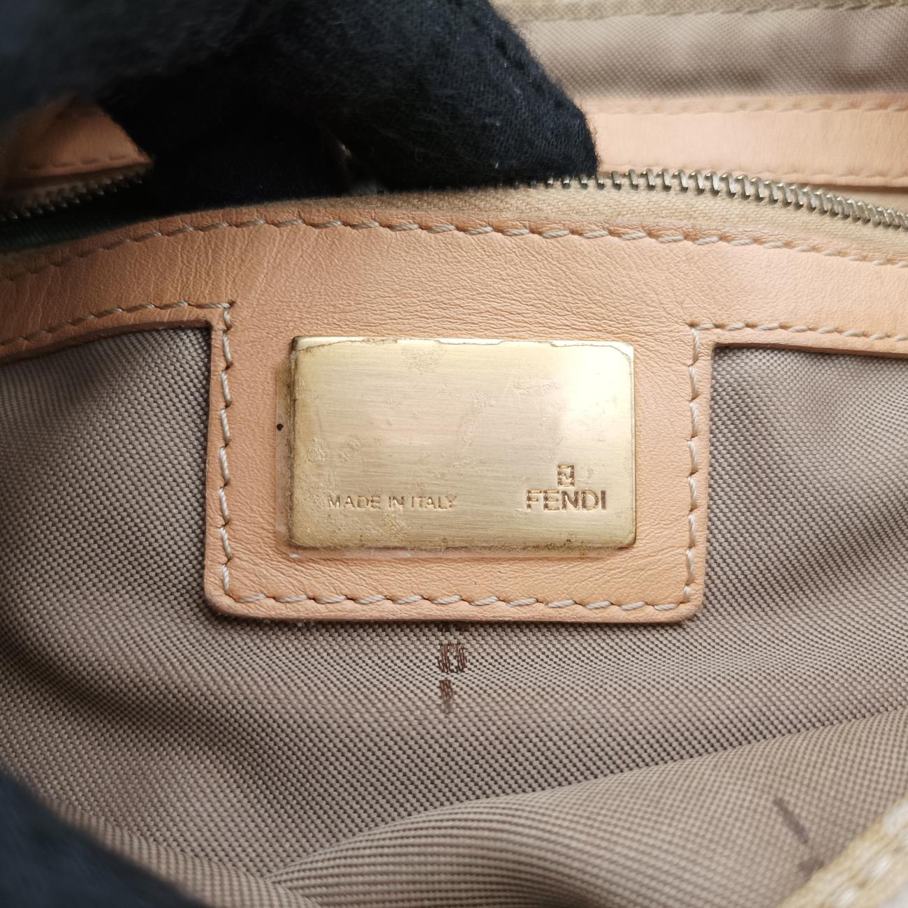 Baguette ZucchinoGoldencanvas x leather8BR001Lot number unknownマンマバケット ズッキーノ柄ゴールドキャンバス×レザー8BR001製番不明