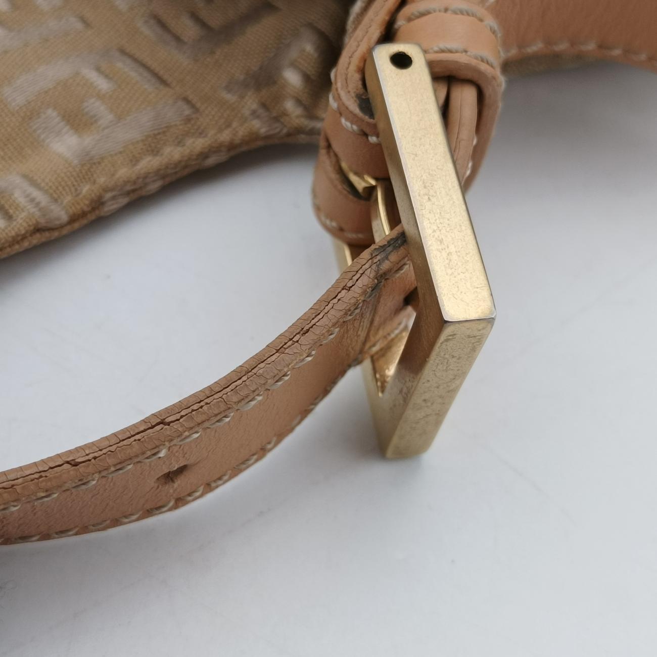 Baguette ZucchinoGoldencanvas x leather8BR001Lot number unknownマンマバケット ズッキーノ柄ゴールドキャンバス×レザー8BR001製番不明