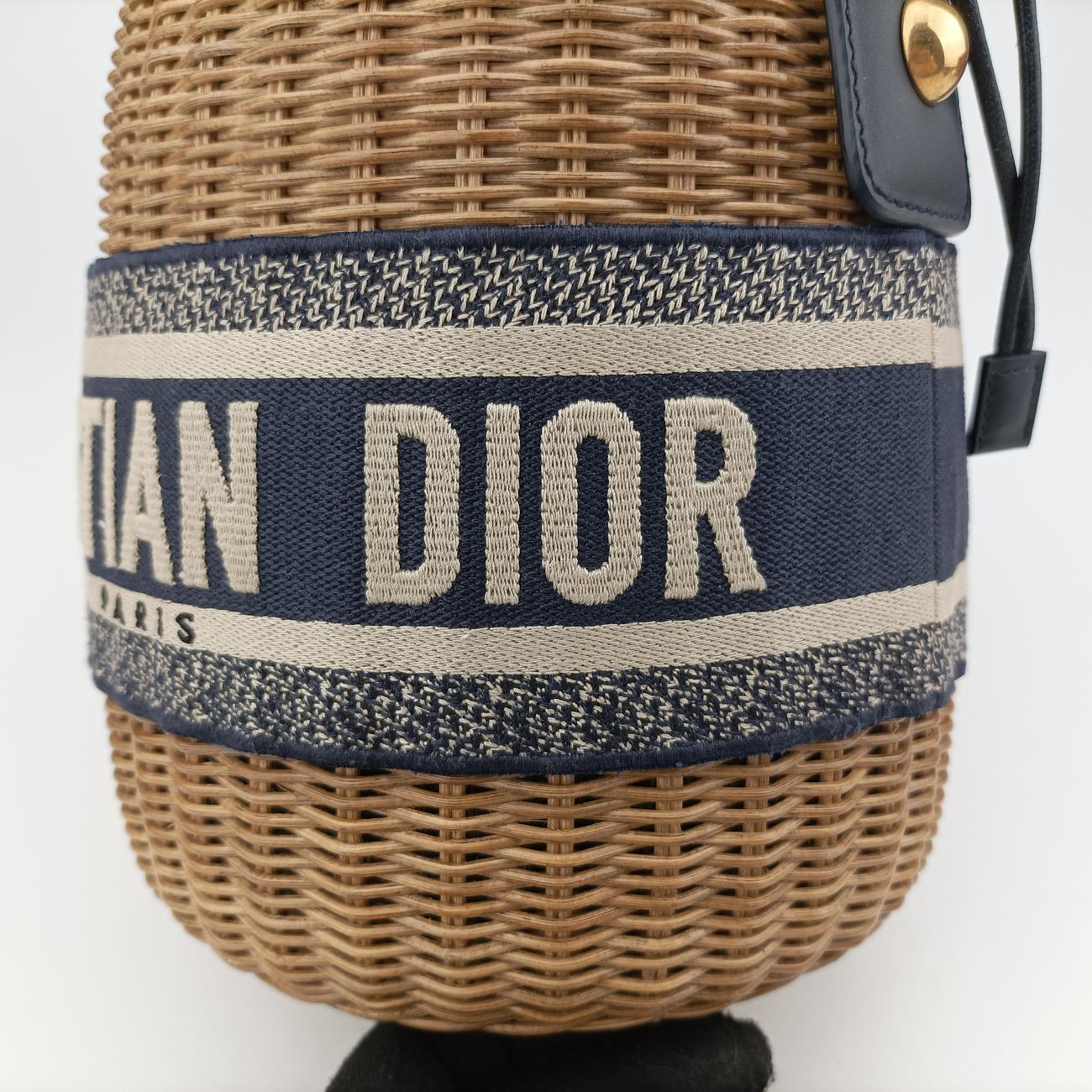 Wicker BasketNavy x Grey x BeigeNatural wicker x Dior oblique jacquard63-MA-1200ウィッカー バケットネイビー×グレー×ベージュナチュラルウィッカー×ディオール オブリーク ジャカード63-MA-1200