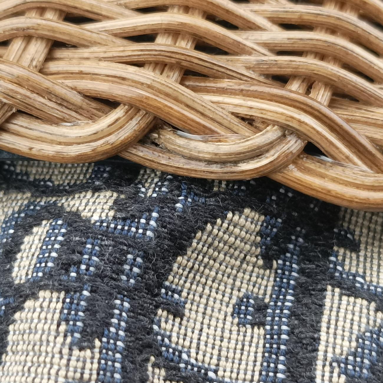 Wicker BasketNavy x Grey x BeigeNatural wicker x Dior oblique jacquard63-MA-1200ウィッカー バケットネイビー×グレー×ベージュナチュラルウィッカー×ディオール オブリーク ジャカード63-MA-1200