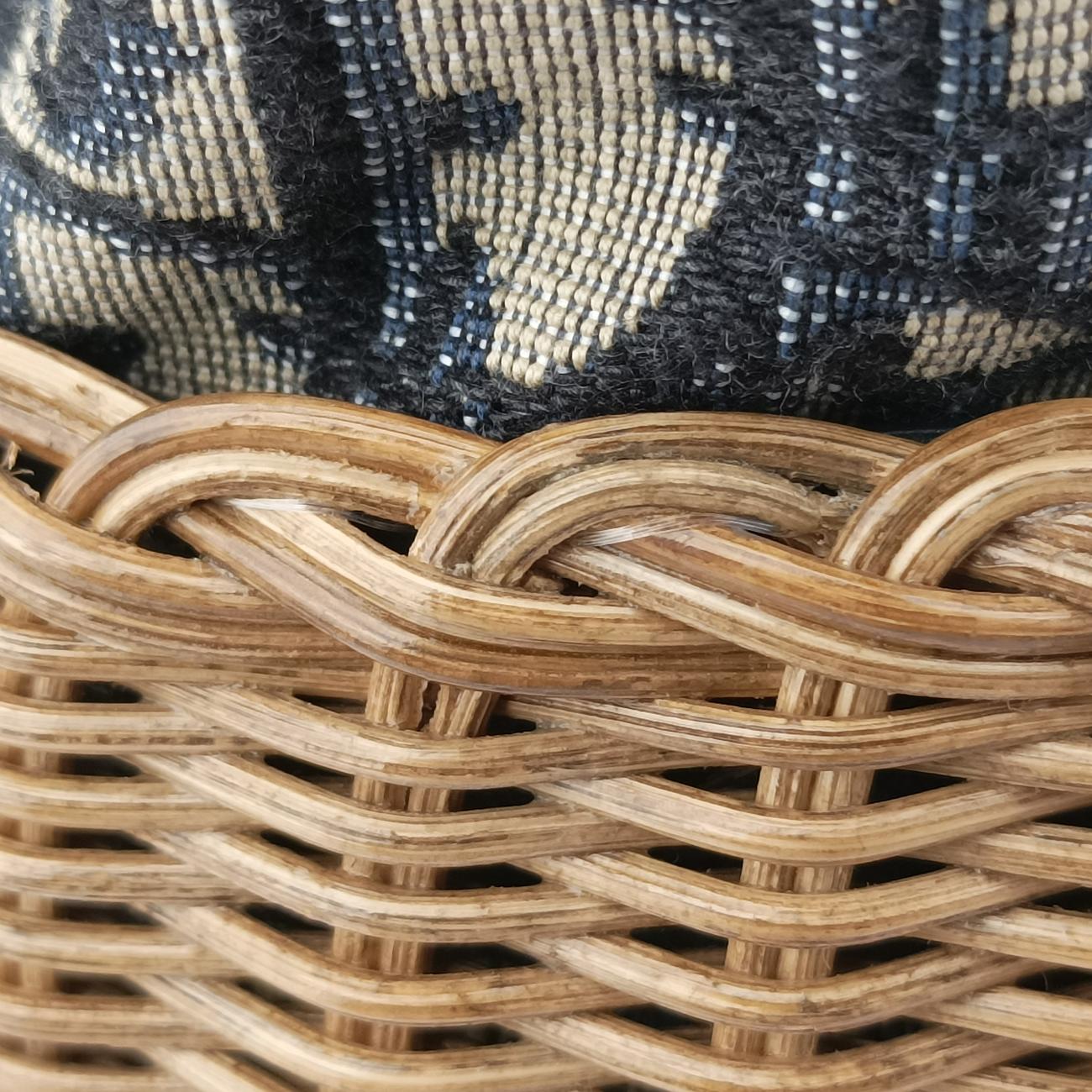 Wicker BasketNavy x Grey x BeigeNatural wicker x Dior oblique jacquard63-MA-1200ウィッカー バケットネイビー×グレー×ベージュナチュラルウィッカー×ディオール オブリーク ジャカード63-MA-1200