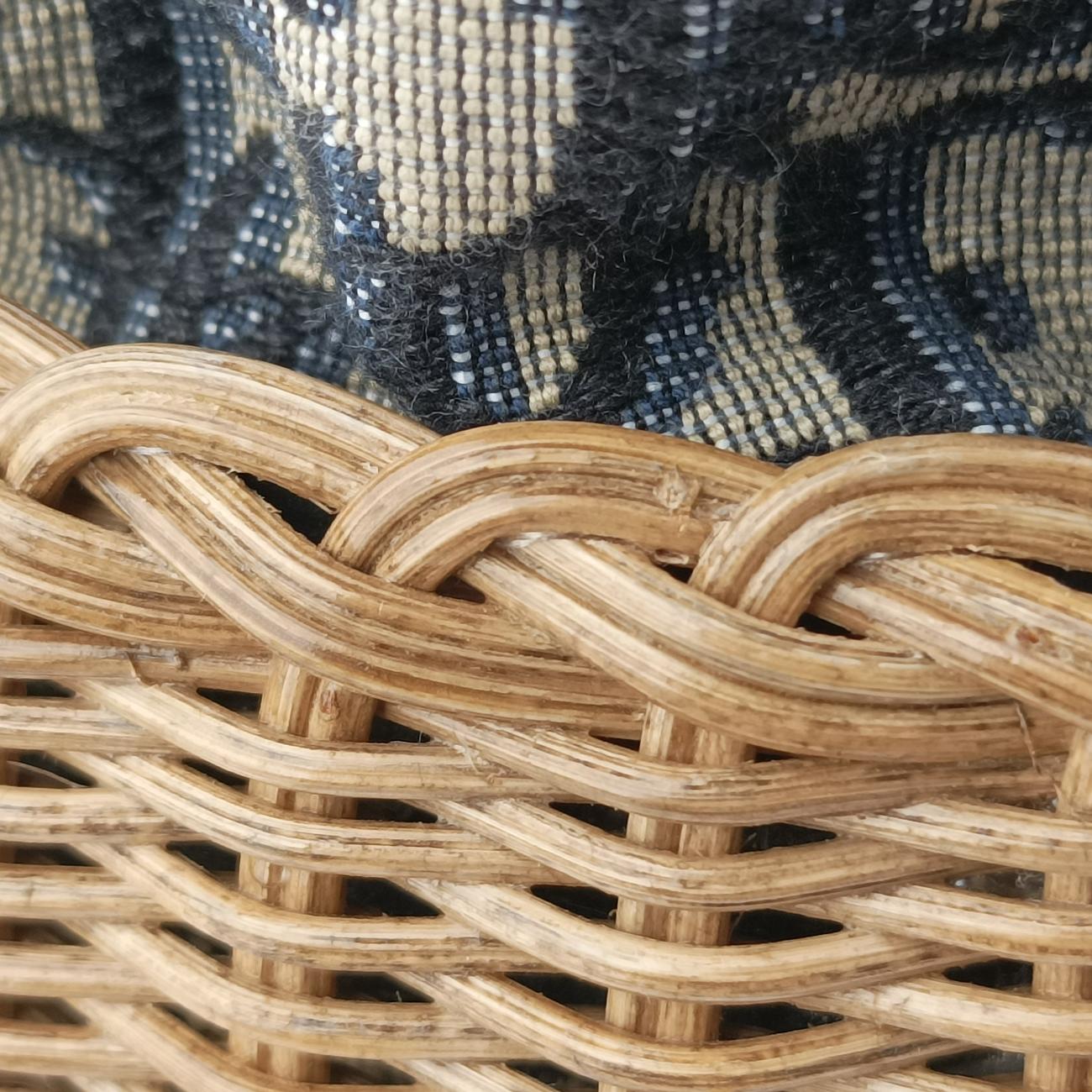 Wicker BasketNavy x Grey x BeigeNatural wicker x Dior oblique jacquard63-MA-1200ウィッカー バケットネイビー×グレー×ベージュナチュラルウィッカー×ディオール オブリーク ジャカード63-MA-1200
