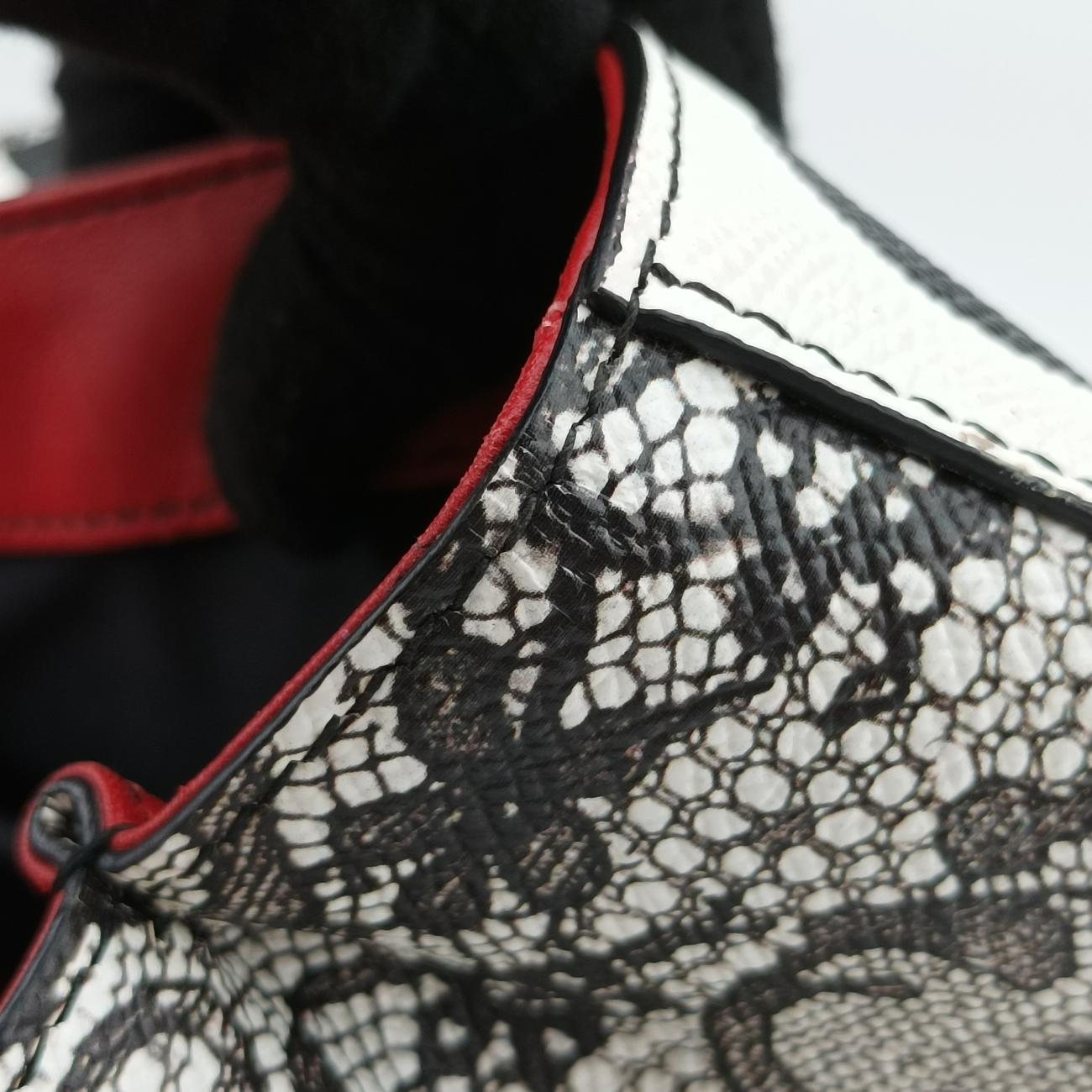 Polka Dot Medium Miss SicilyWhite x Red x BlackLeather40ポルカドットミディアムミスシシリーホワイト x レッド×ブラックレザー40